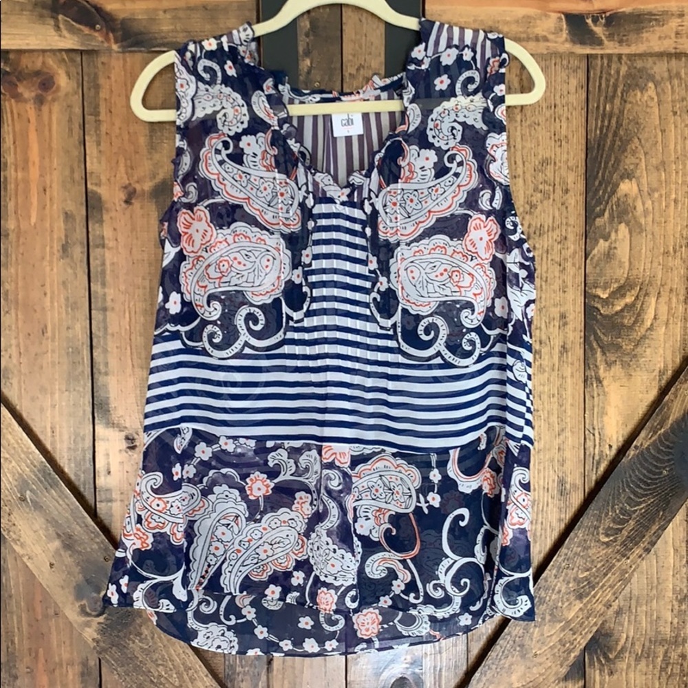 NWOT Cabi sheer print tank top blouse size small!